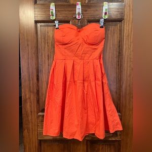 Orange Strapless Dress
